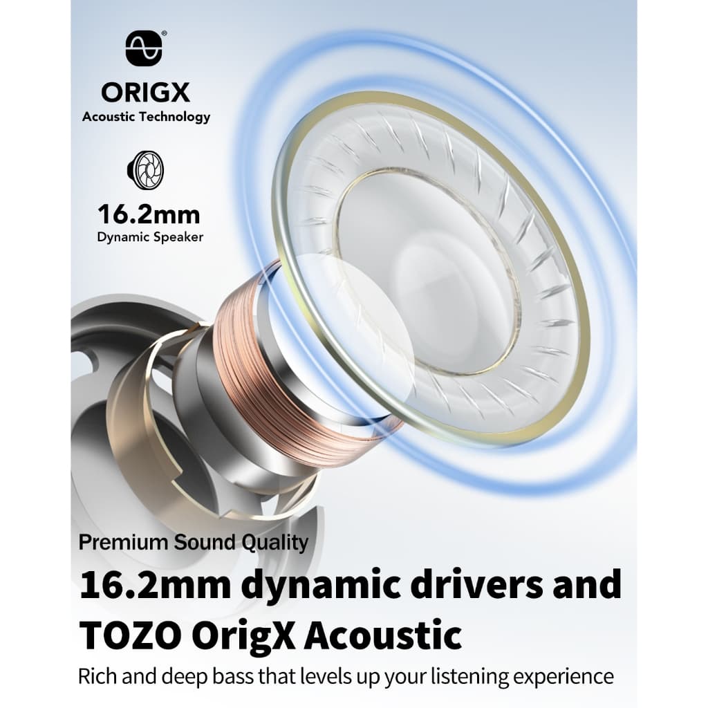 TOZO Open Real หูฟังบลูทูธ หูฟังไร้สาย หูฟังออกกำลังกาย Open-ear Design Bluetooth 5.3 https://wayoza.com