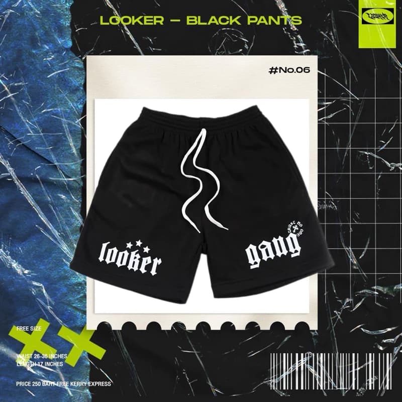 LOOKER - BLACK PANTS กางเกงขาสั้นผ้าสำลี https://wayoza.com
