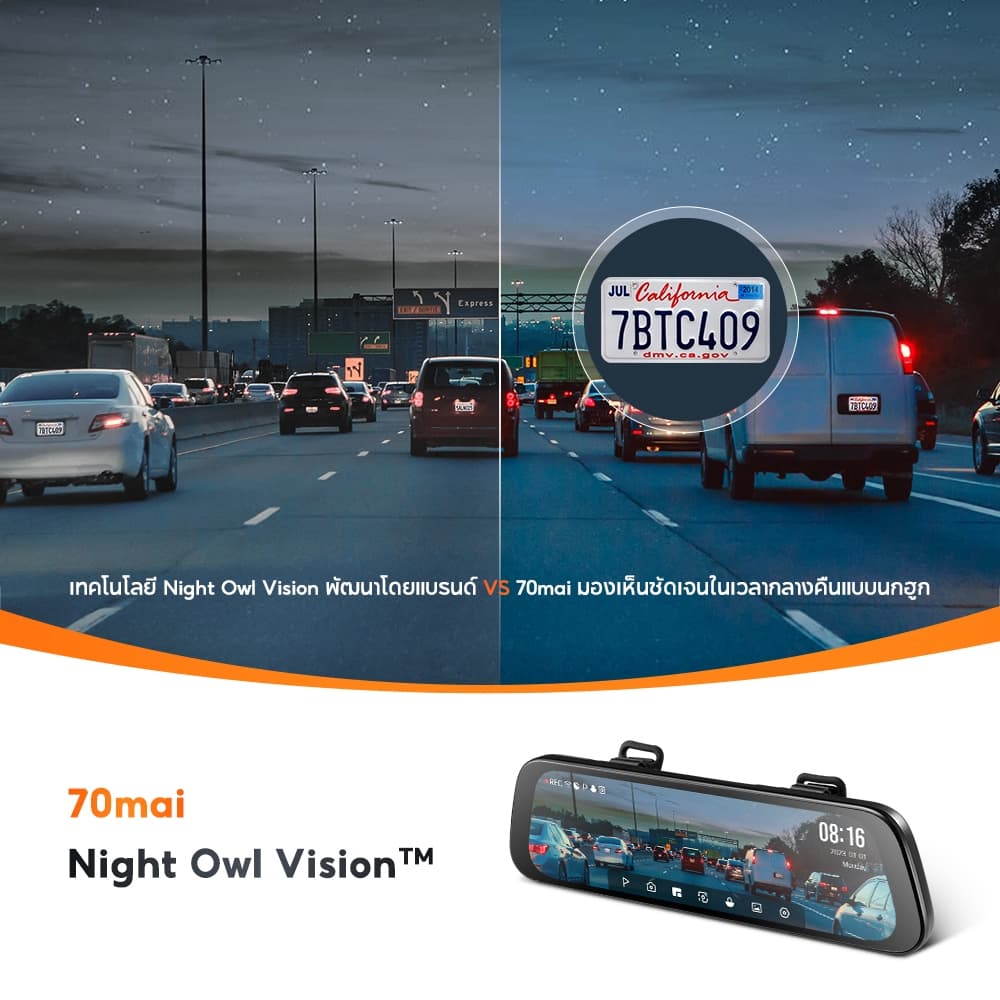 70mai S500 กล้องติดรถยนต์ Dash Cam Rearview Type-c 1944P 3K ภาพถอยรถ กล้องมองหลัง กล้องคู่บันทึก HDR ตรวจสอบการจอดรถตลอด 24H https://wayoza.com