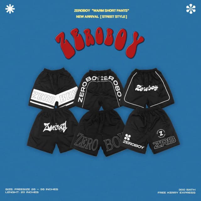 ZEROBOY - Warm Short Pants กางเกงวอร์มขาสั้นรุ่นใหม่ กางเกงขาสั้นผู้ชายเอวยางยืด