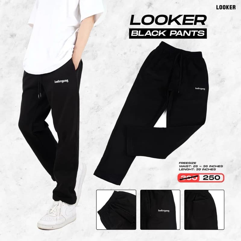 LOOKER - BLACK PANTS (กางเกงขายาวผ้าสำลี) https://wayoza.com