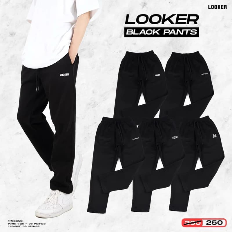 LOOKER - BLACK PANTS (กางเกงขายาวผ้าสำลี) https://wayoza.com