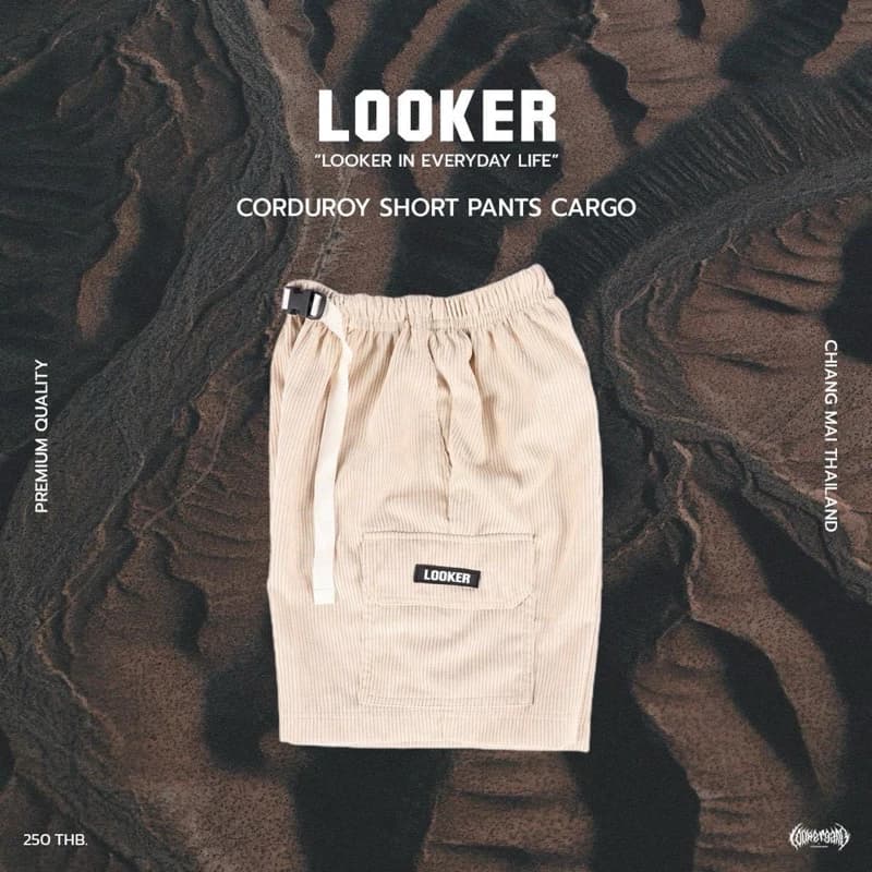 LOOKER - กางเกงขาสั้นผ้าลูกฟูกรุ่นกระเป๋าข้าง สีดำ สีเทาเข้ม สีครีมเหลือง สีครีมขาว สีน้ำตาล สีเทาอ่อน สีเขียว สีฟ้า สีแดง สีกรม สีขาว https://wayoza.com
