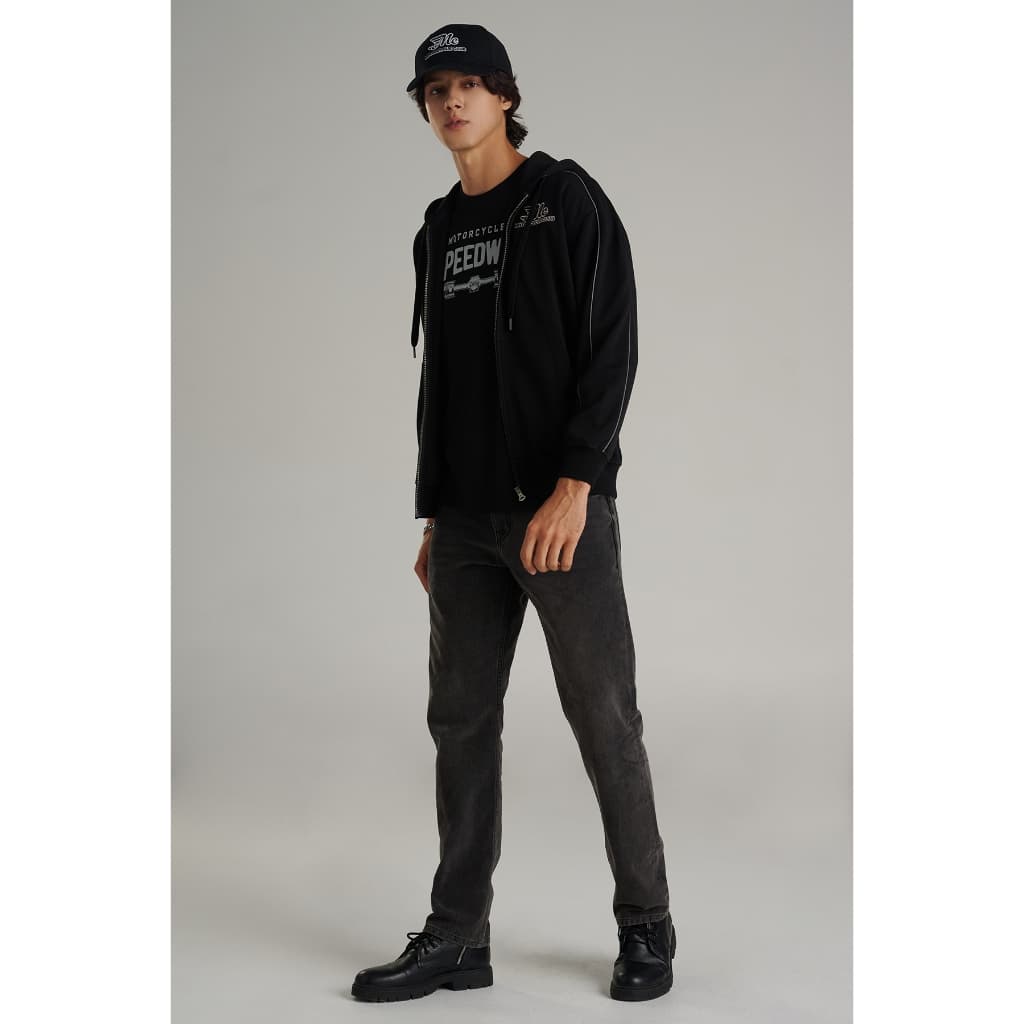 Mc jeans เสื้อกันหนาว ฮู้ดดี้ Unisex แขนยาว สีดำ MJHP215 https://wayoza.com