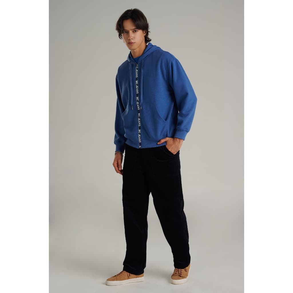 Mc jeans เสื้อกันหนาว ฮู้ดดี้ Unisex แขนยาว สีน้ำเงิน MJHP213 https://wayoza.com