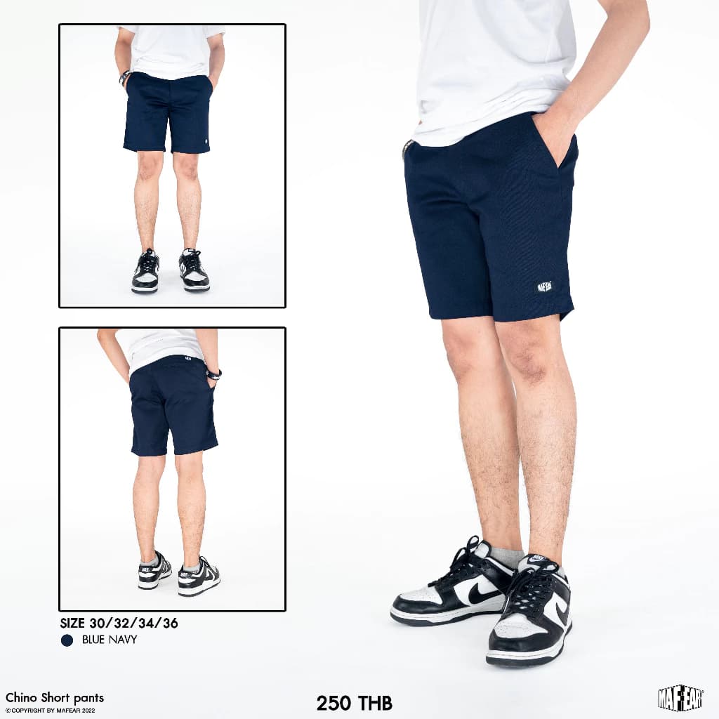 MAFEAR – กางเกงขาสั้นชิโน่ รุ่น Chino Short สีดำ สีกรม สีเทา สีเขียวหม่น สีเบจ https://wayoza.com