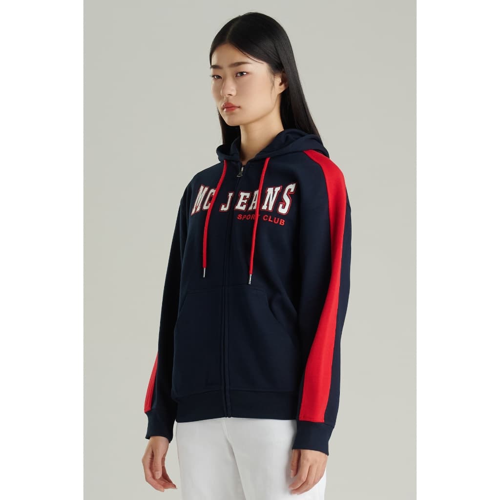 Mc jeans เสื้อกันหนาว ฮู้ดดี้ Unisex แขนยาว สีกรมท่า MJHP223 https://wayoza.com