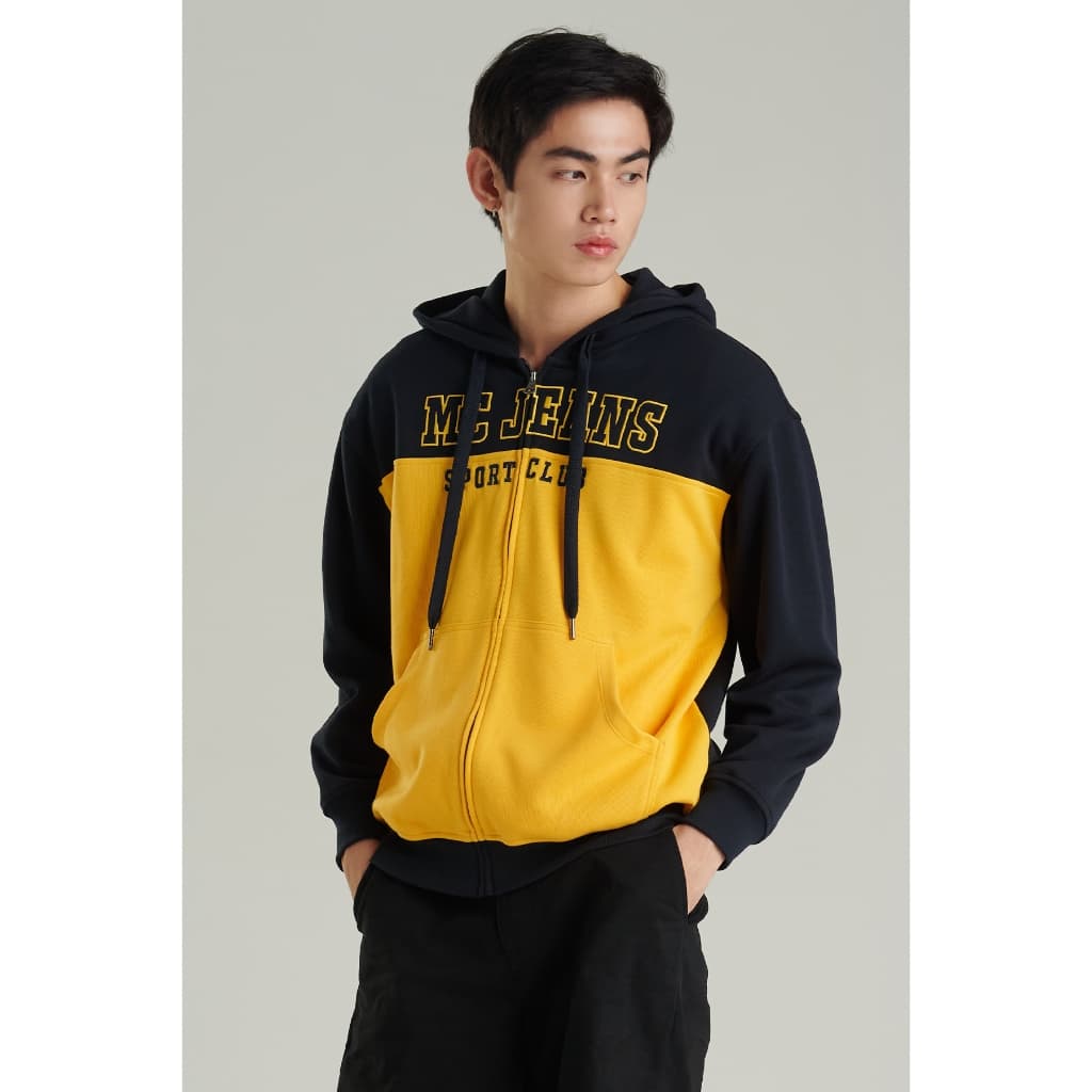 Mc jeans เสื้อกันหนาว ฮู้ดดี้ Unisex แขนยาว สีกรมท่า MJHP219 https://wayoza.com