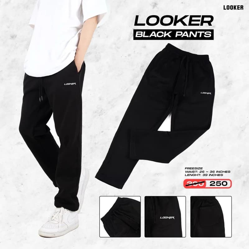 LOOKER - BLACK PANTS (กางเกงขายาวผ้าสำลี) https://wayoza.com
