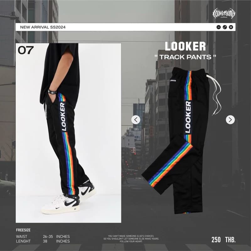 LOOKER - กางเกงวอร์มขายาว พิมพ์ลาย https://wayoza.com