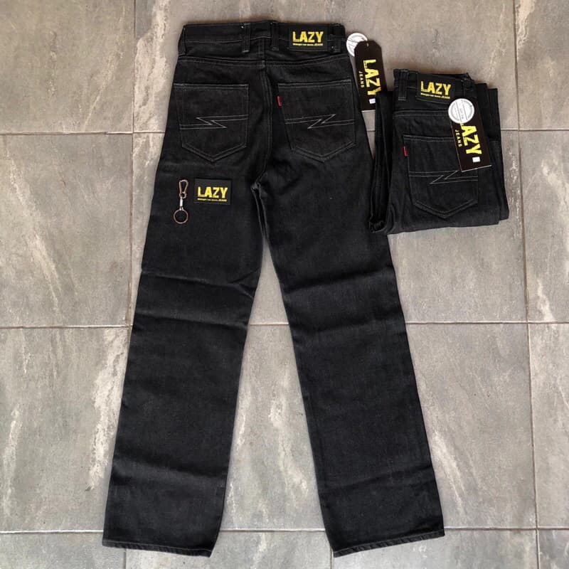 LAZY กางเกงยีนส์ 14Oz. ผ้าดิบ สีมิดไนท์ https://wayoza.com