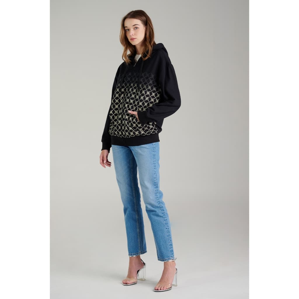 Mc jeans เสื้อกันหนาว ฮู้ดดี้ Unisex แขนยาว สีดำ MJHZ209 https://wayoza.com