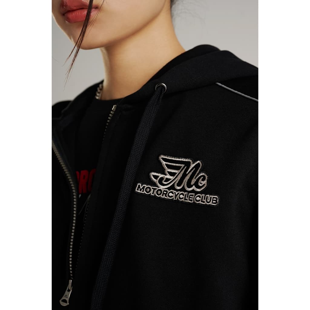 Mc jeans เสื้อกันหนาว ฮู้ดดี้ Unisex แขนยาว สีดำ MJHP215 https://wayoza.com