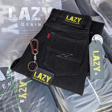 LAZY กางเกงยีนส์ 14Oz. ผ้าดิบ สีมิดไนท์