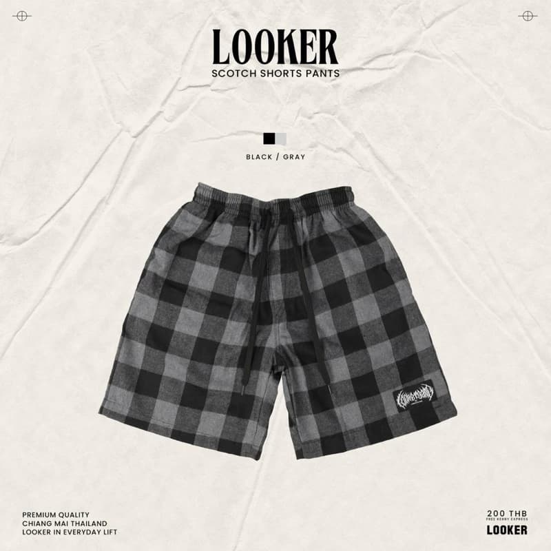 LOOKER - กางเกงขาสั้นลายสก็อต สีครีมดำ สีแดงดำ สีแดงคริสต์มาส สีดำ สีขาวเส้นแดง สีเขียวดำ สีดำเทา สีเขียวกรม สีเทาเส้นขาว https://wayoza.com
