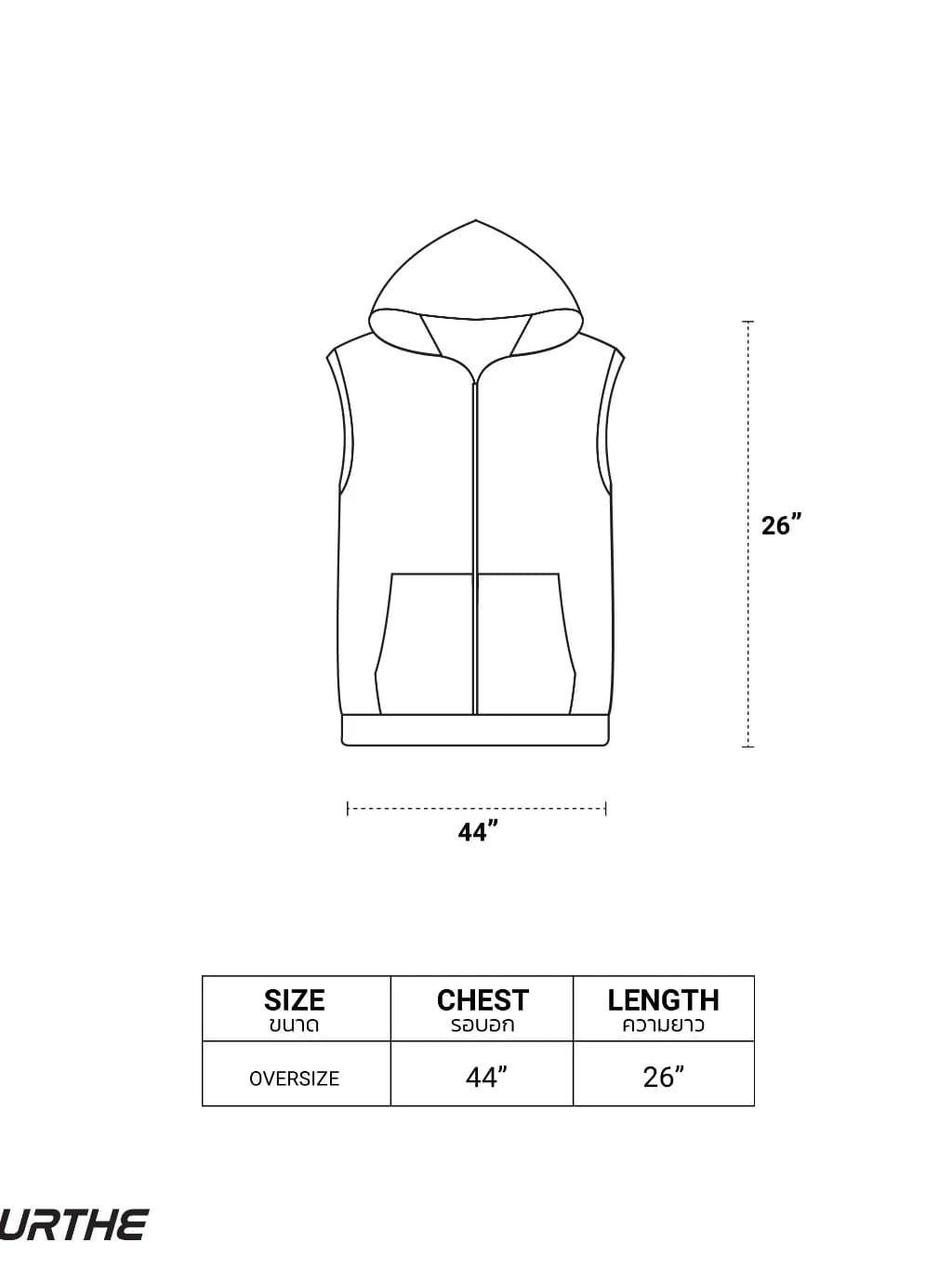 URTHE - เสื้อฮู้ด เเขนกุด รุ่น SLVL HOODIE สีดำ สีขาว https://wayoza.com