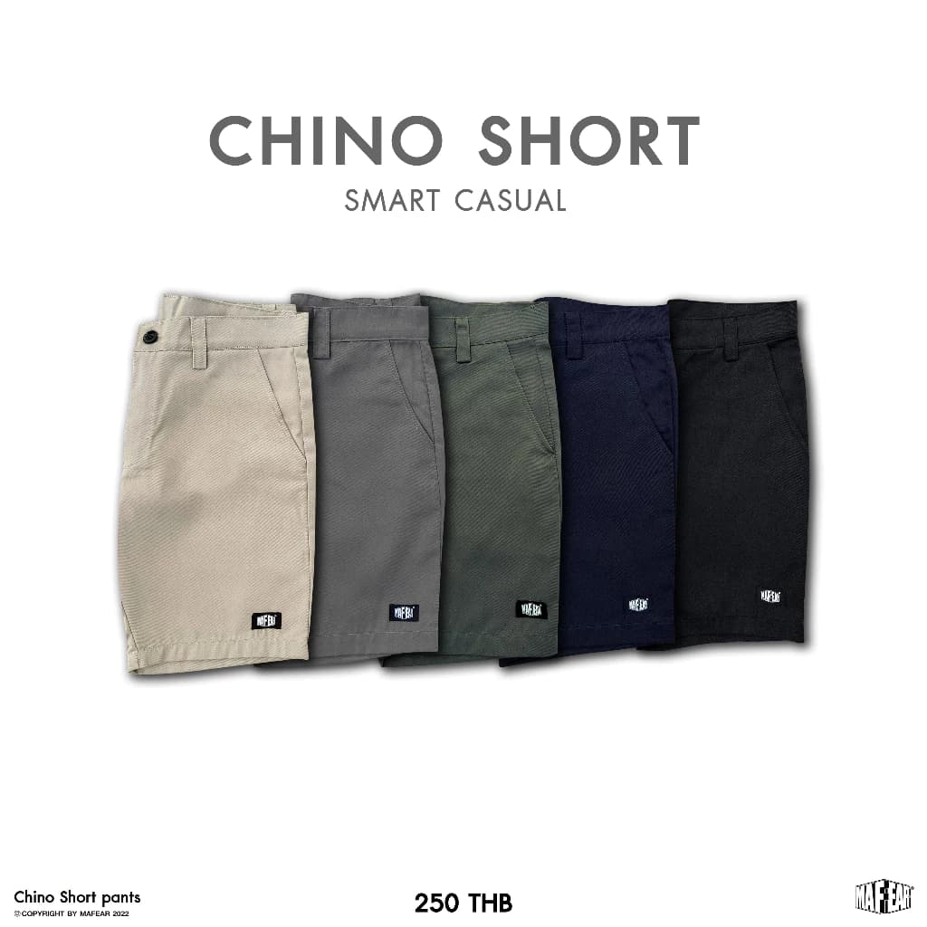MAFEAR – กางเกงขาสั้นชิโน่ รุ่น Chino Short สีดำ สีกรม สีเทา สีเขียวหม่น สีเบจ https://wayoza.com