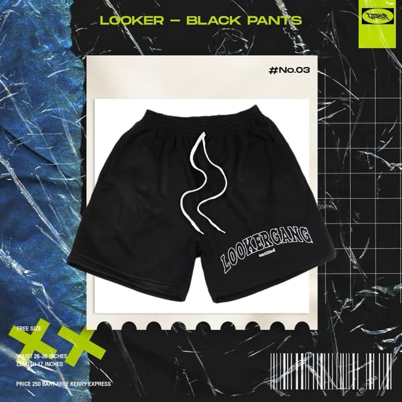 LOOKER - BLACK PANTS กางเกงขาสั้นผ้าสำลี https://wayoza.com