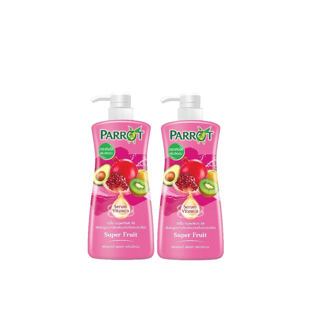 PARROT แพรอทครีมอาบน้ำ เซรั่ม วิตามิน ซุปเปอร์ฟรุ๊ต Shower Cream Serum Vitamin Super Fruit https://wayoza.com