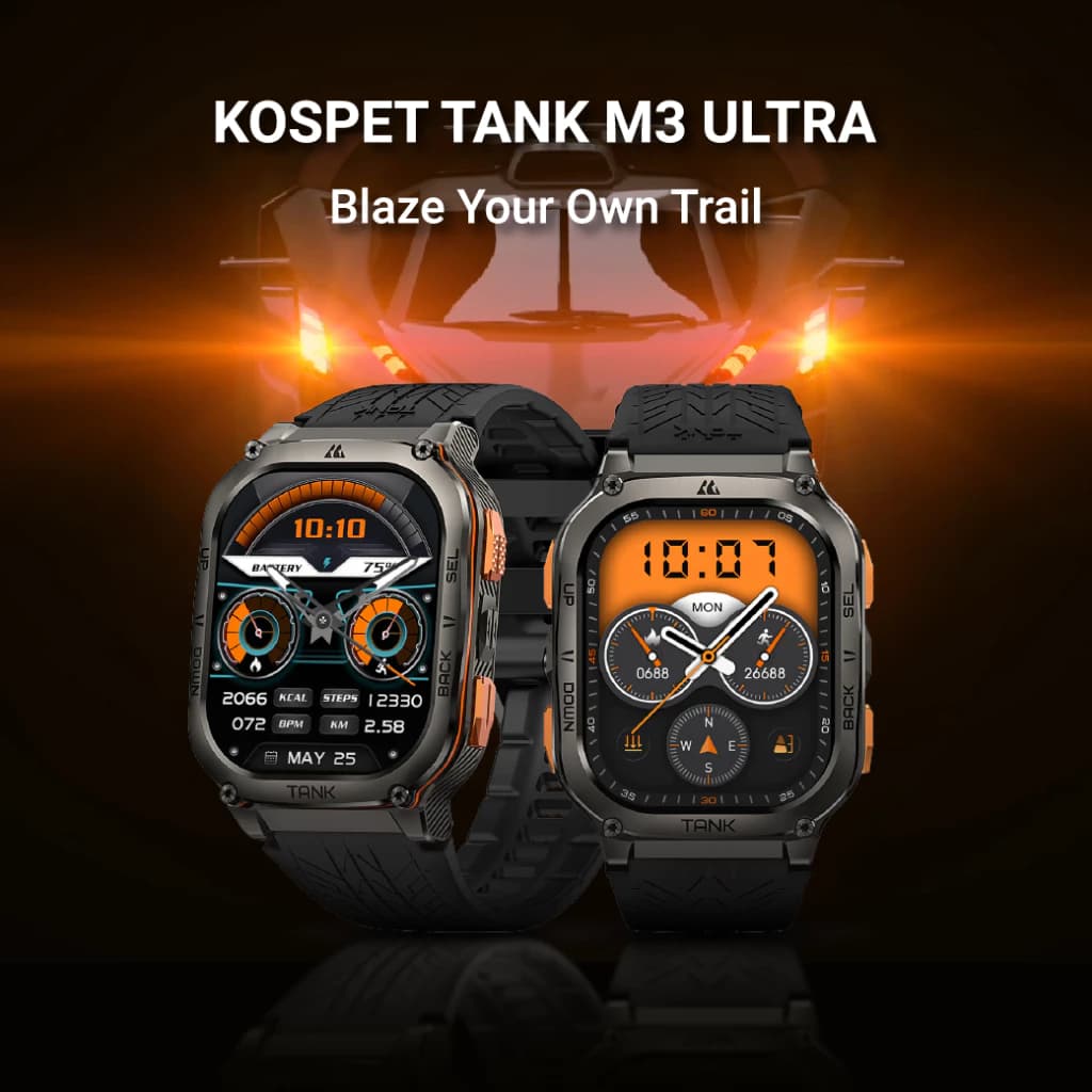 KOSPET TANK M3 ULTRA สมาร์ทวอทช์ GPS Bluetooth Calling AMOLED 1.96 นิ้ว กันน้ำ 5 ATM + IP69K -2Y https://wayoza.com