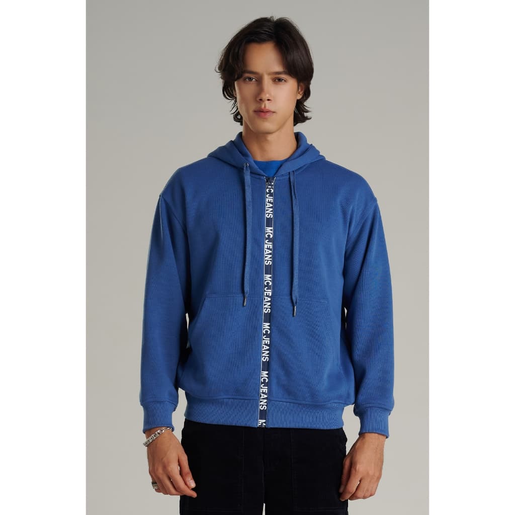 Mc jeans เสื้อกันหนาว ฮู้ดดี้ Unisex แขนยาว สีน้ำเงิน MJHP213 https://wayoza.com