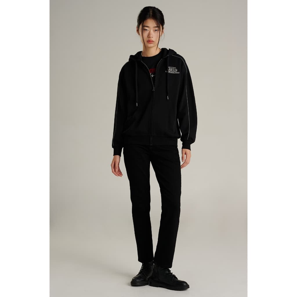 Mc jeans เสื้อกันหนาว ฮู้ดดี้ Unisex แขนยาว สีดำ MJHP215 https://wayoza.com