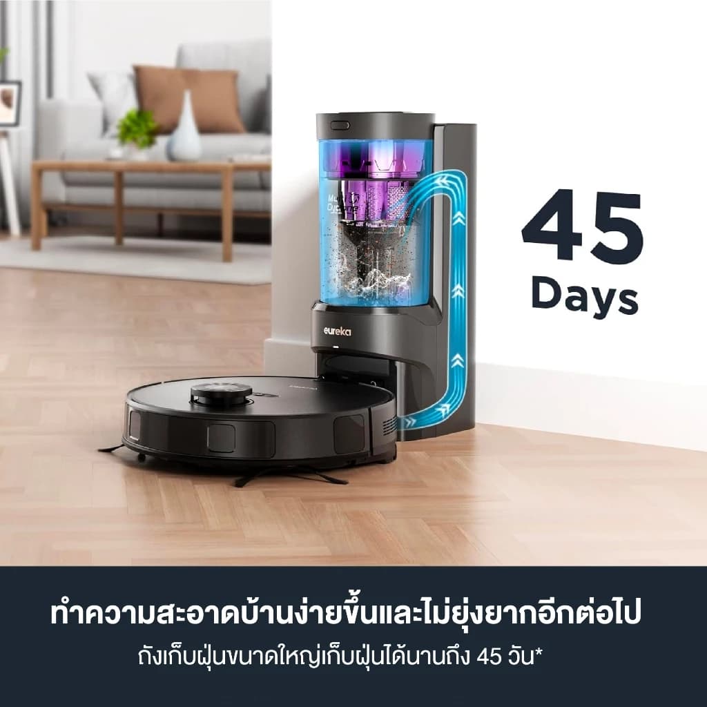 AUTOBOT x Eureka E10s หุ่นยนต์ดูดฝุ่น ถูพื้น Smart Dock 4.0 ไร้ถุงเก็บฝุ่นลดค่าใช้จ่าย แรงดูด 4000Pa https://wayoza.com