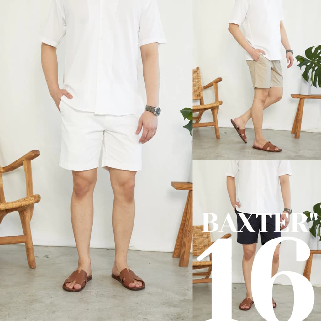 RALPH T OFFICIAL กางเกงขาสั้นผู้ชาย EXTRA FINE CHINO 16 นิ้ว รุ่น BAXTER 16 - RALPH T กางเกงขาสั้นชาย สีกรม สีดำ สีกากี สีขาว สีเทา สีมะกอก สีน้ำตาล สีแดงเข้ม https://wayoza.com