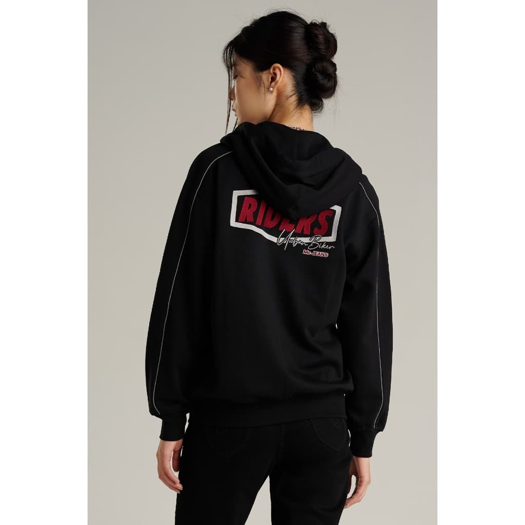 Mc jeans เสื้อกันหนาว ฮู้ดดี้ Unisex แขนยาว สีดำ MJHP215 https://wayoza.com