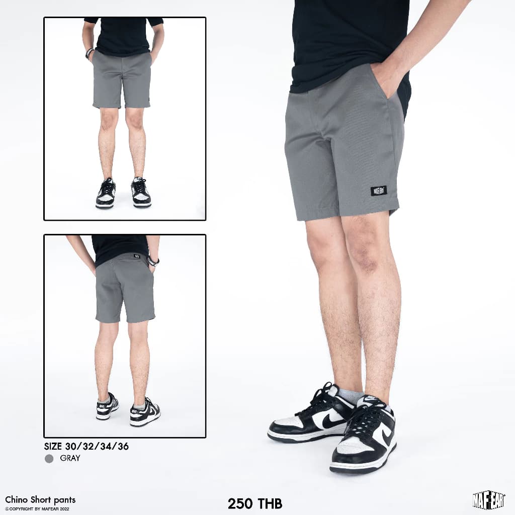 MAFEAR – กางเกงขาสั้นชิโน่ รุ่น Chino Short สีดำ สีกรม สีเทา สีเขียวหม่น สีเบจ https://wayoza.com