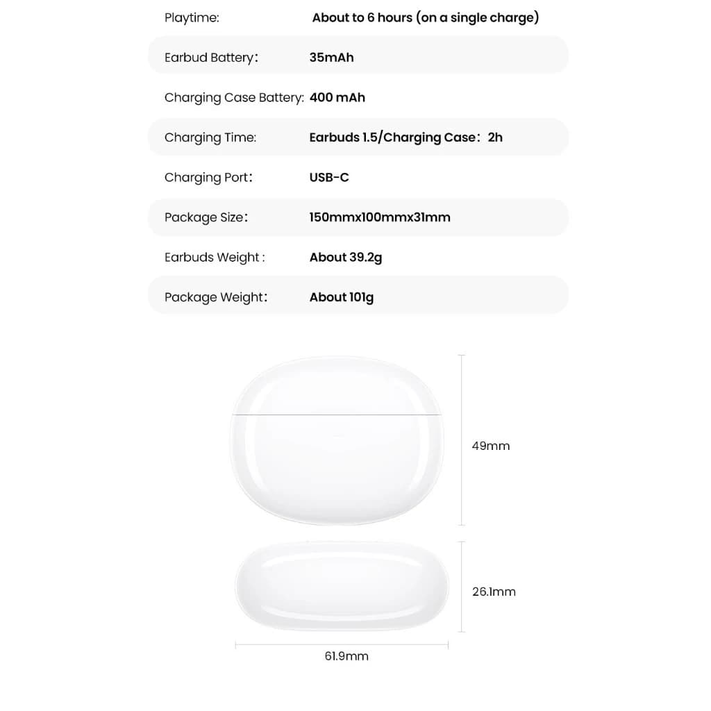 UGREEN HiTune H5 รุ่น 15612 True Wireless Earbuds Bluetooth 5.3 หูฟังไร้สาย กันน้ำ IPX 5 https://wayoza.com