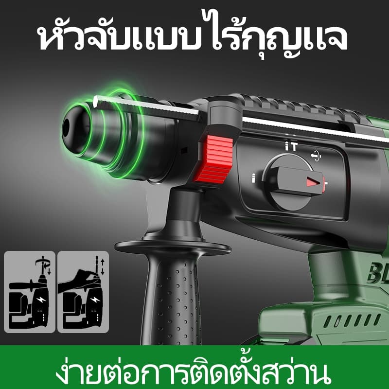 TANZU รุ่น TZ-Z-100 สว่านโรตารี่ สว่านไร้สาย มอเตอร์ไร้แปรงถ่าน สว่านกระแทกไร้สาย สว่านโรตารี่ไร้สาย สว่านเจาะผนังปูน 21V https://wayoza.com