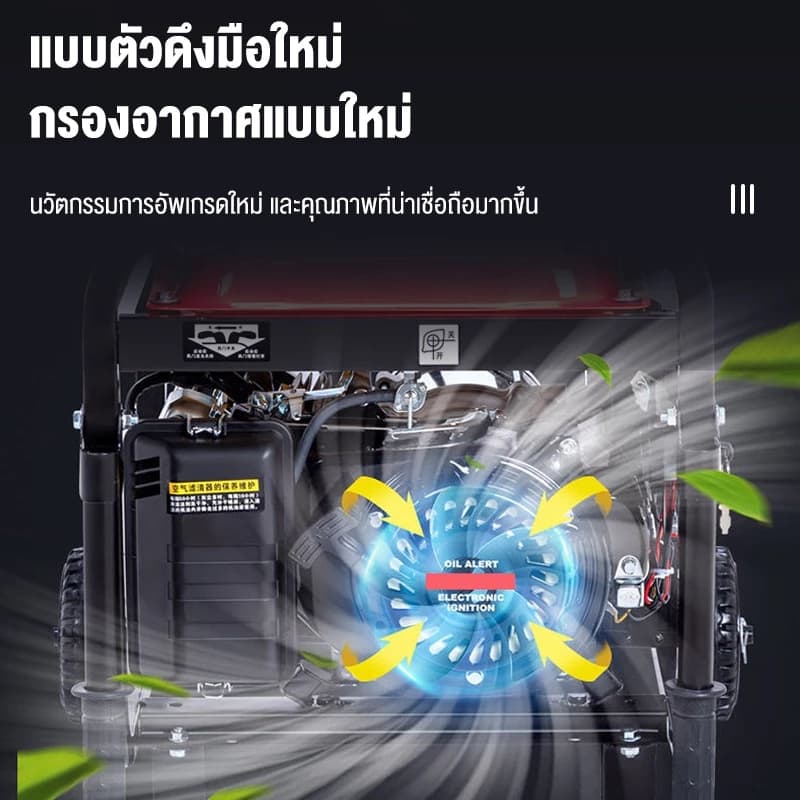 REAIM เครื่องปั่นไฟ 3.5 kw เครื่องปั่นไฟเบนซิน 3500W 4 จังหวะ เสียงเบาในการใช้งานในบ้านขนาดเล็ก https://wayoza.com