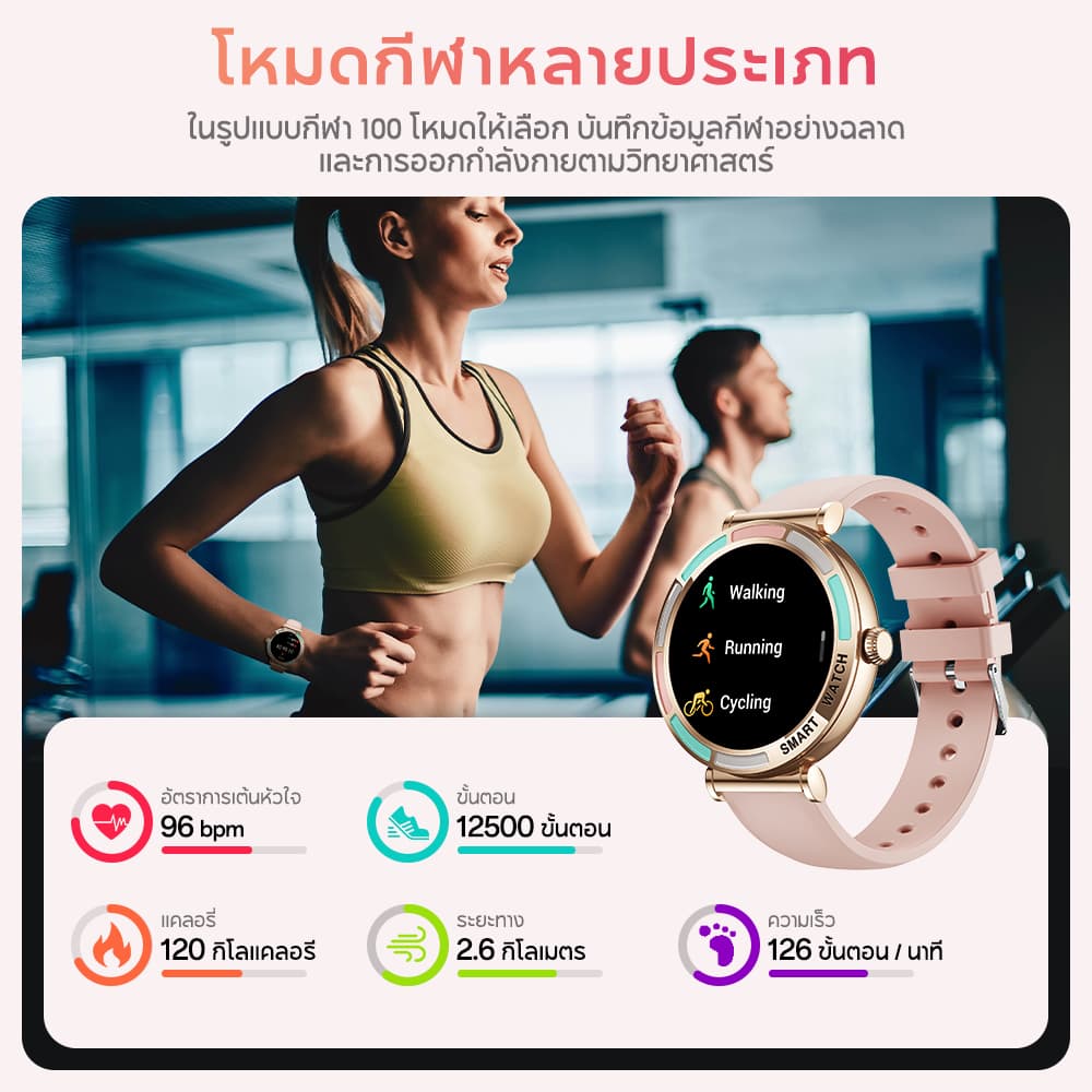 Aolon Lily R3 นาฬิกา smart watch 1.27'' นาฬิกาสำหรับผู้หญิง สายคล้องคอ 18 มม smartwatch ผู้หญิง IP68 กันน้ำ นาฬิกา ตรวจหาสุขภาพโดยอัตโนมัติ https://wayoza.com
