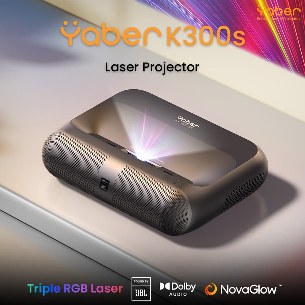 Yaber K300s Laser โปรเจคเตอร์ Google TV 1080P โฟกัสอัตโนมัติ Projector UST สว่าง 1000 ANSI Sound by JBL MEMC ดูหนัง https://wayoza.com