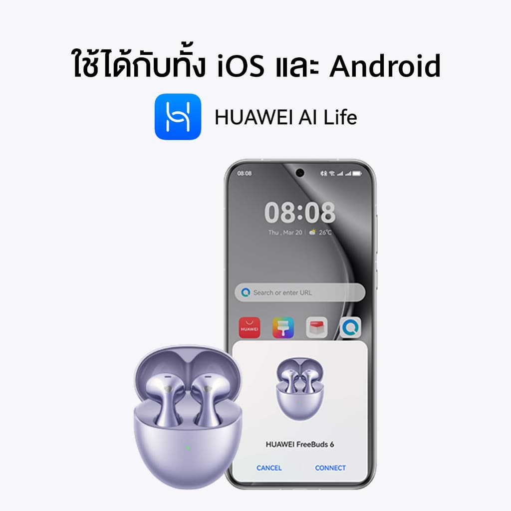 HUAWEI รุ่น Freebuds 6 หูฟังบลูทูธ Bluetooth 5.2 เสียงคุณภาพด้วยไดรเวอร์คู่ https://wayoza.com