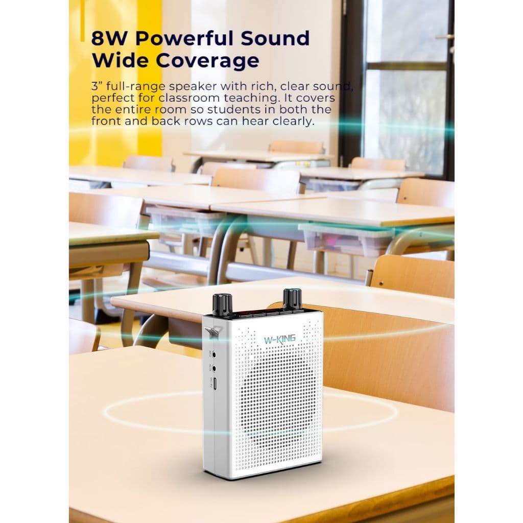 W-King KS06 ลำโพงช่วยสอน ไมค์ไร้สาย ลำโพงบลูทูธ ลำโพงFM ลำโพงไกด์ แบต 13 ชม/ชาร์จ https://wayoza.com
