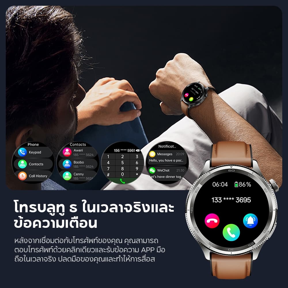 Aolon Pulse สมาร์ทวอทช์ การตรวจ ECG นาฬิกาวัดความดันและน้ำตาล การตรวจจับ HRV นาฬิกาสุขภาพ ความเครียดทางอารมณ์ นอนหลับ https://wayoza.com