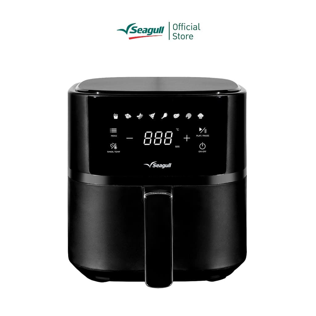 Seagull หม้อทอดกรอบไร้น้ำมัน ดิจิตอล 3.8 ลิตร หม้ออบลมร้อน (สีดำ) https://wayoza.com