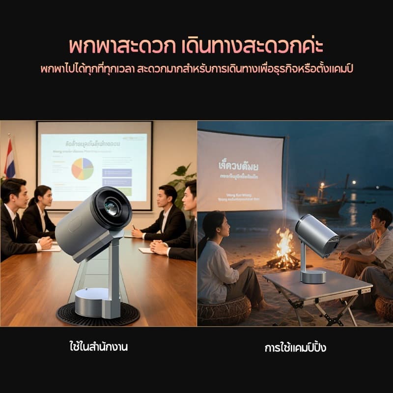 FUNFOOX MIURA-Ultra Mini โปรเจคเตอร์ Android TV 1080P รองรับ 4K Native 200ANSI WiFi6 แอนดรอยด์ 13 2G+16G projector ดูหนัง https://wayoza.com