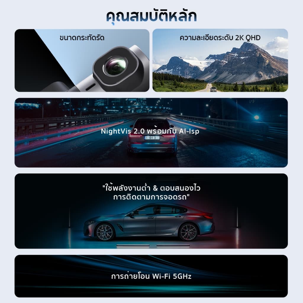 DDPAI MINI 2X กล้องติดรถยนต์ Dash Cam 2K HD การถ่ายโอน Wi-Fi 5GHz กล้องติดรถยนต์อัจฉริยะ AI ISP Night Vision https://wayoza.com