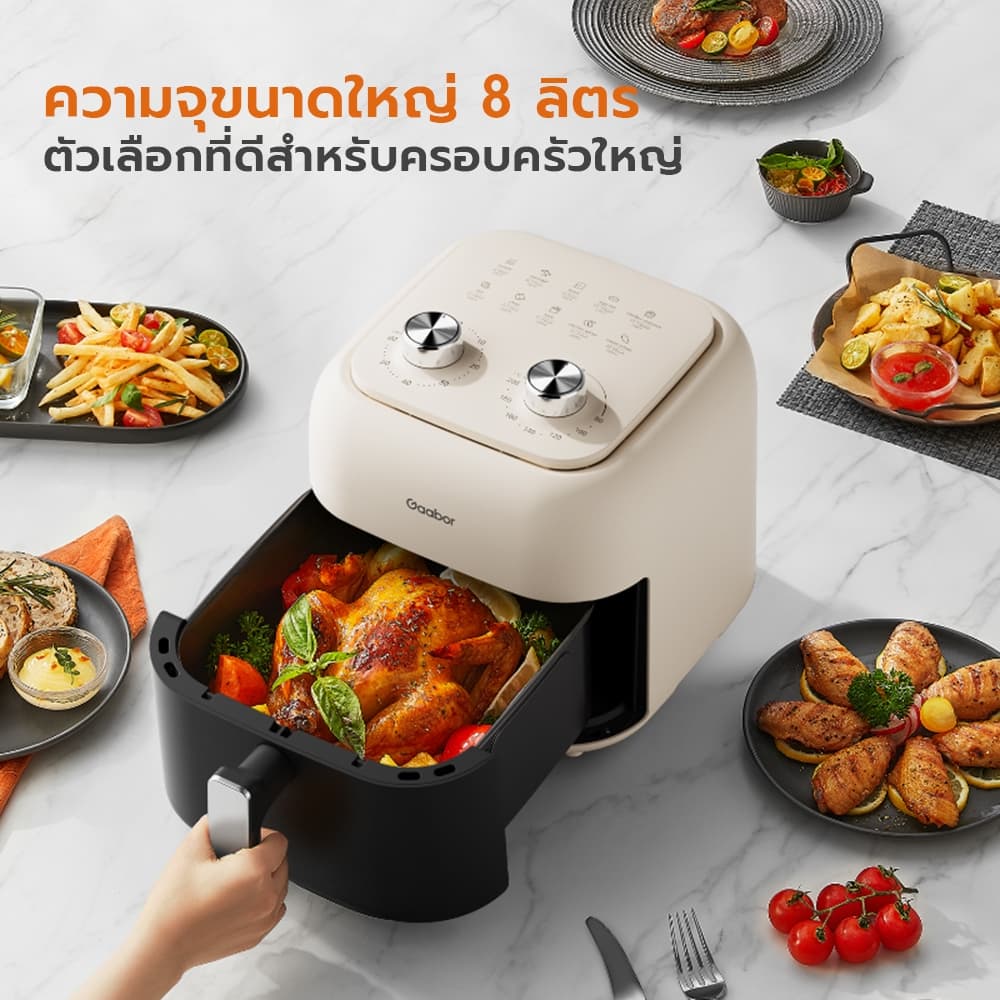 Gaabor รุ่น AF-80M01A หม้อทอดไร้น้ำมัน 8 ลิตร อเนกประสงค์ ครอบครัวใหญ่ทำได้หลากหลาย อุ่นซ้ำง่าย ออกแบบตัดไฟอัตโนมัติ ปลอดภัย เก็บง่าย https://wayoza.com