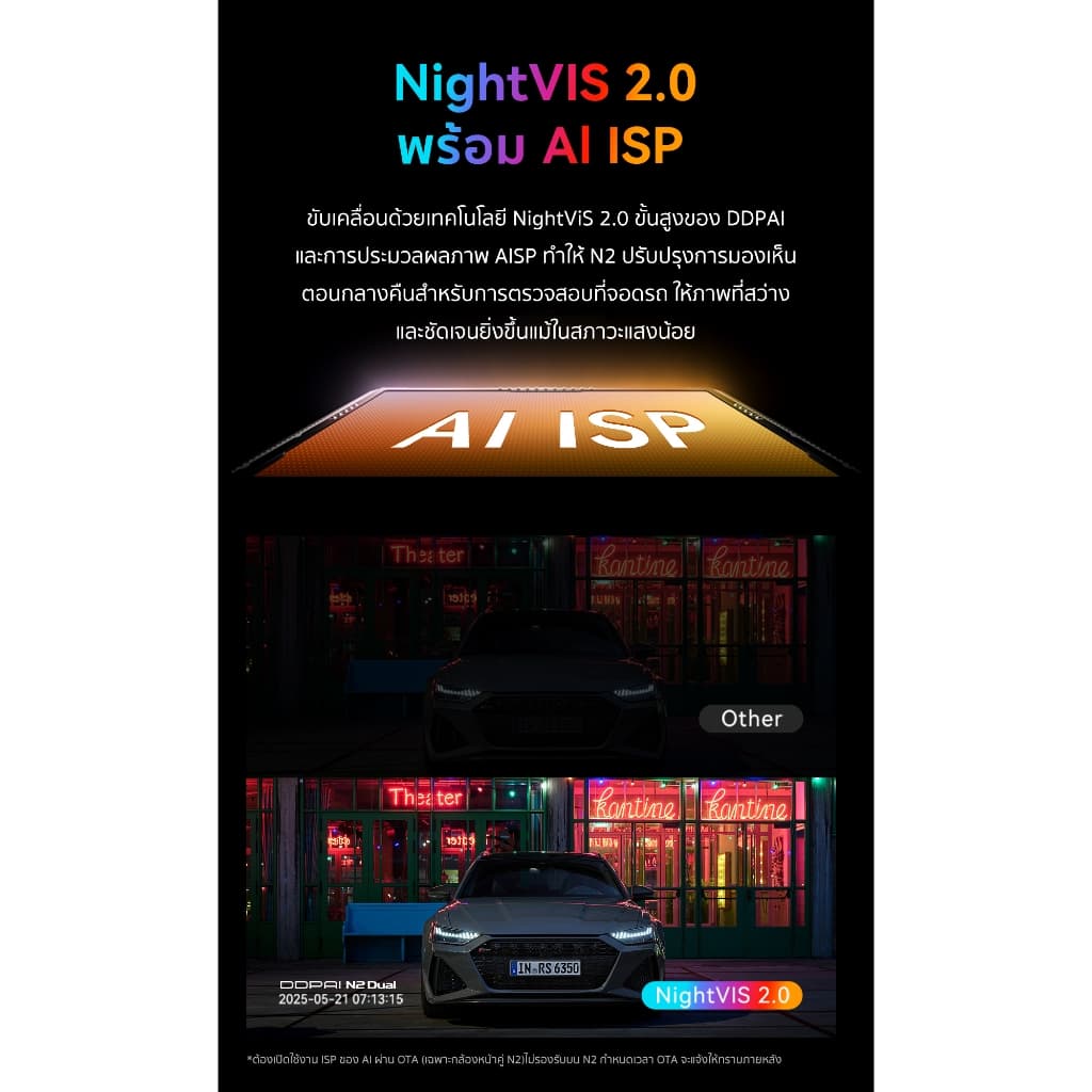 DDPAI N2 Dual กล้องติดรถยนต์ Dash Cam 2K+1080P NighVis 2.0 จอแสดงผล IPS ขนาด 1.9 นิ้ว ซุปเปอร์คาปาซิเตอร์ ADAS 2.0 https://wayoza.com