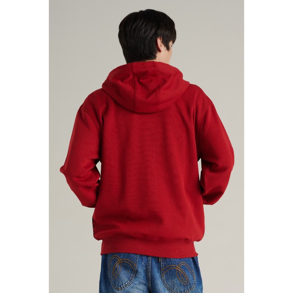 Mc JEANS เสื้อกันหนาว ฮู้ดดี้ Unisex แขนยาว สีแดงเลือดหมู MJHZ242 https://wayoza.com