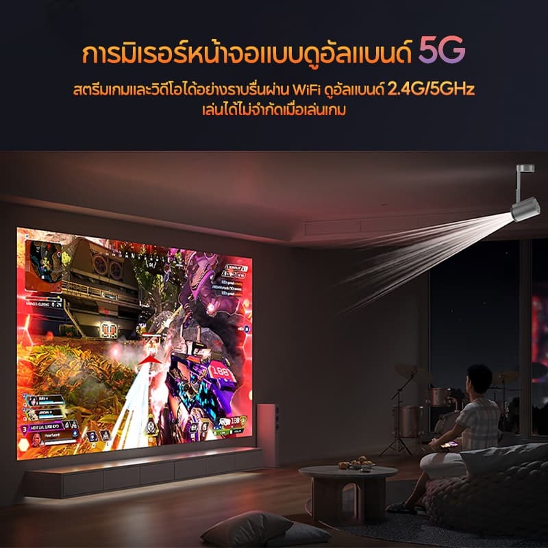 FUNFOOX MIURA-Ultra Mini โปรเจคเตอร์ Android TV 1080P รองรับ 4K Native 200ANSI WiFi6 แอนดรอยด์ 13 2G+16G projector ดูหนัง https://wayoza.com