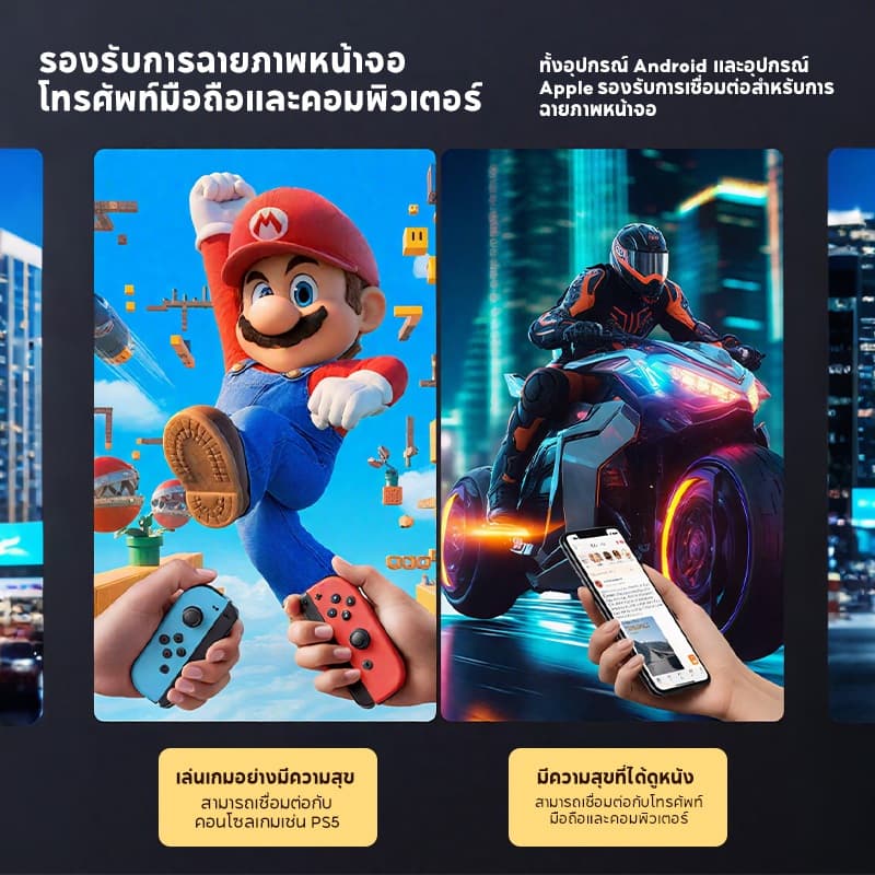 FUNFOOX MIURA โปรเจคเตอร์ Android TV 1080P รองรับ 4K projector NEW mini พร้อมกระเป๋าเก็บของ โปรเจกเตอร์มือถือ hdmi / netflix กลางแจ้ง Android 13 https://wayoza.com