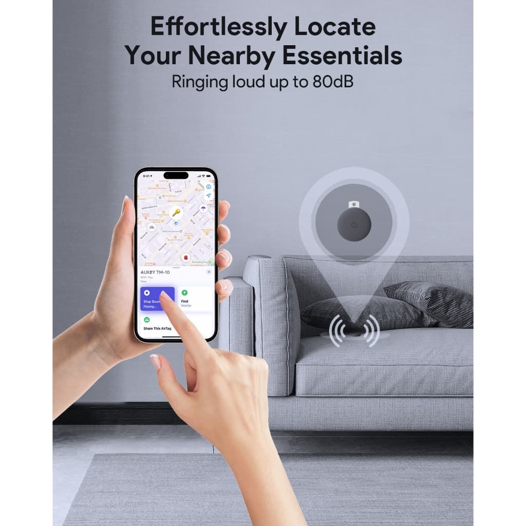 AUKEY Track Mate TM-10 อุปกรณ์ติดตาม GPS สำหรับ iOS ใช้งานกับแอป Find My สำหรับติดตามกุญแจ และสัตว์เลี้ยง https://wayoza.com