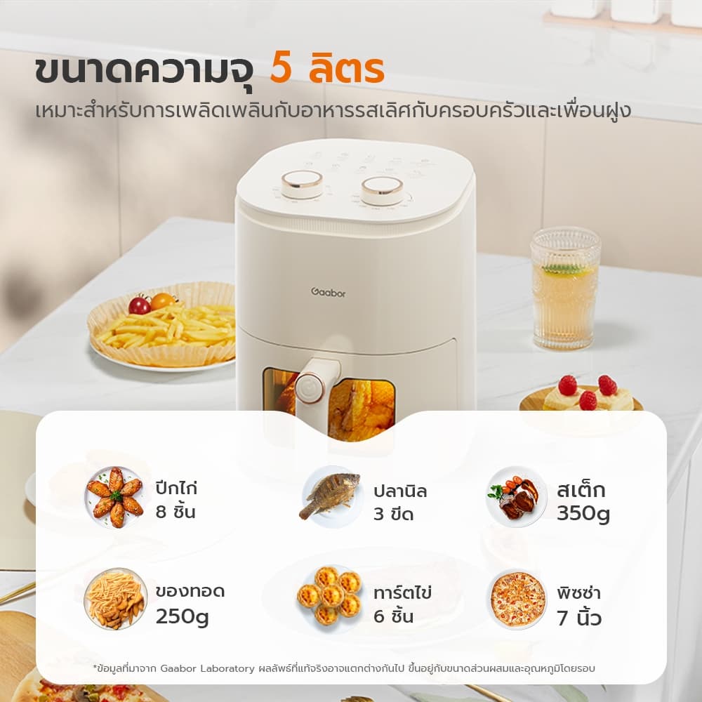Gaabor รุ่น AF-45M01A หม้อทอดไร้น้ำมัน 5 ลิตร หม้อทอดไร้น้ำมันไฟฟ้า 1350W อเนกประสงค์ อบลมร้อน Airfryer เตาอบลมร้อน https://wayoza.com