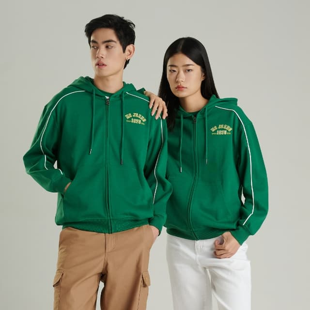 Mc jeans เสื้อกันหนาว ฮู้ดดี้ Unisex แขนยาว สีเขียว MJHP224