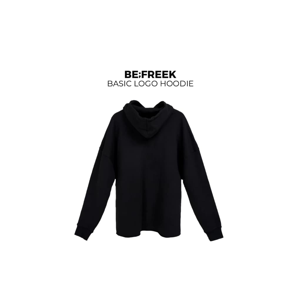 BE;FREEK BLACK Basic Logo Hoodie (Available Now) เสื้อฮู้ดดี้ โลโก้ สีดำ https://wayoza.com
